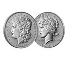 Morgan and Peace Dollar 2025 Reverse Proof Two-Coin Set, , hi-res