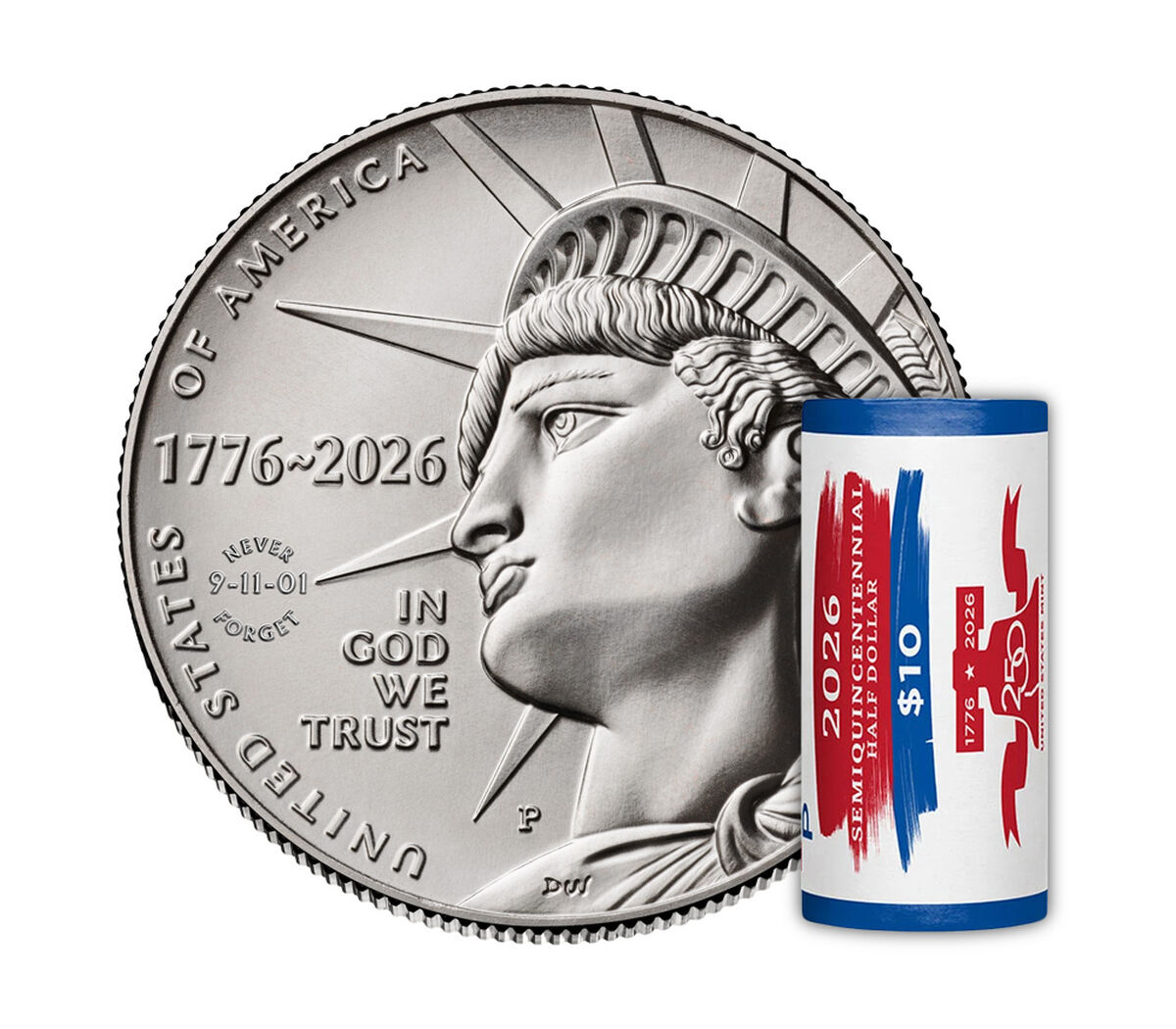 Semiquincentennial Half Dollar 2026 Rolls and Bags - 9/11 Enduring Liberty image number 1.0