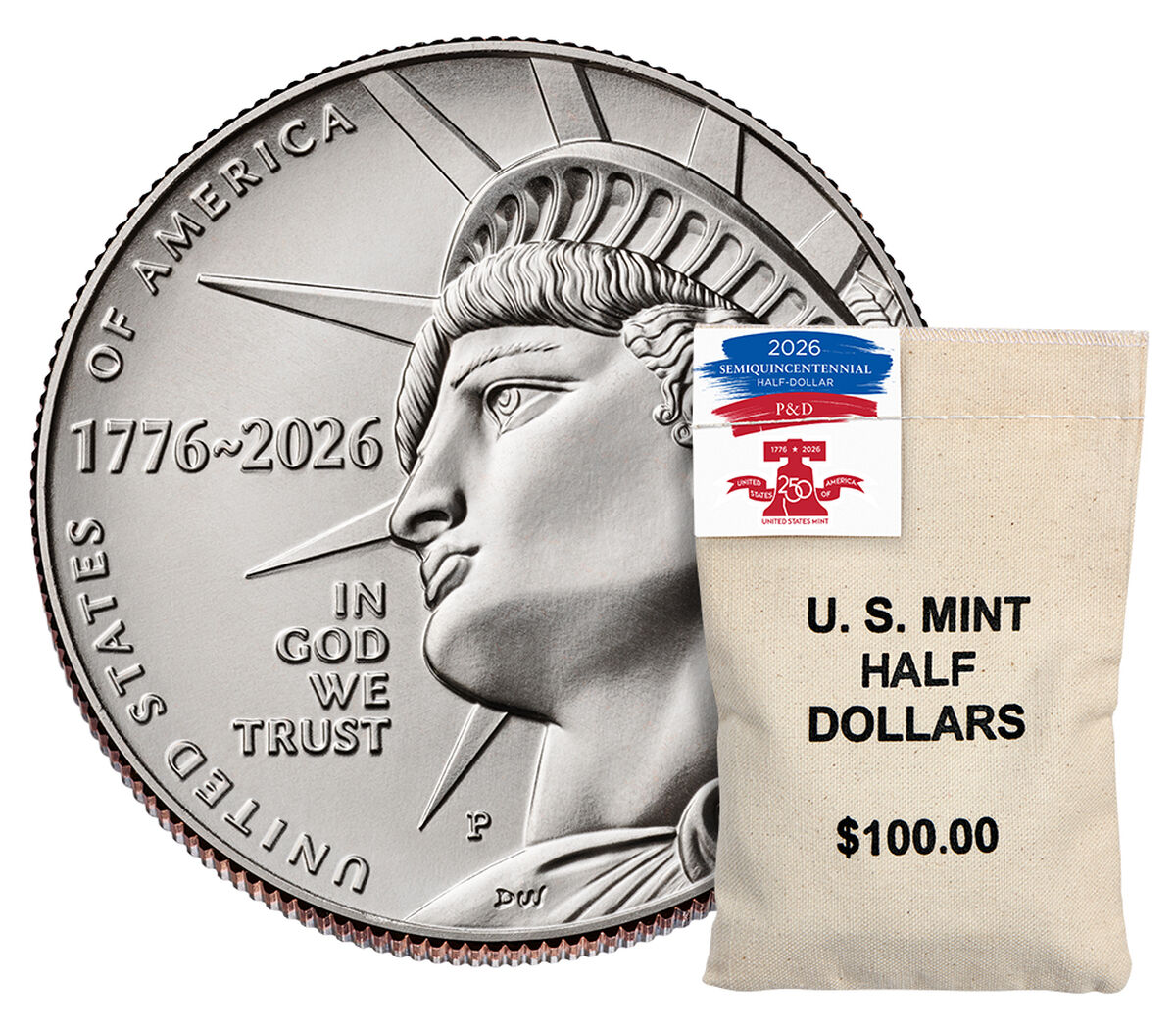 Semiquincentennial Half Dollar 2026 Rolls and Bags - Enduring Liberty image number 1.0