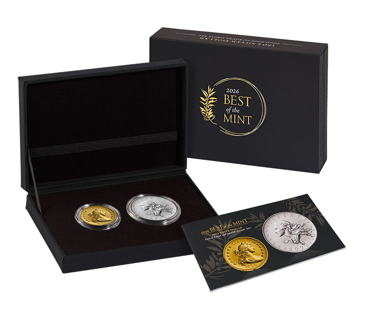 Best of the Mint 1804 Silver Dollar Gold Coin and Silver Medal Set, , hi-res image number 1.0