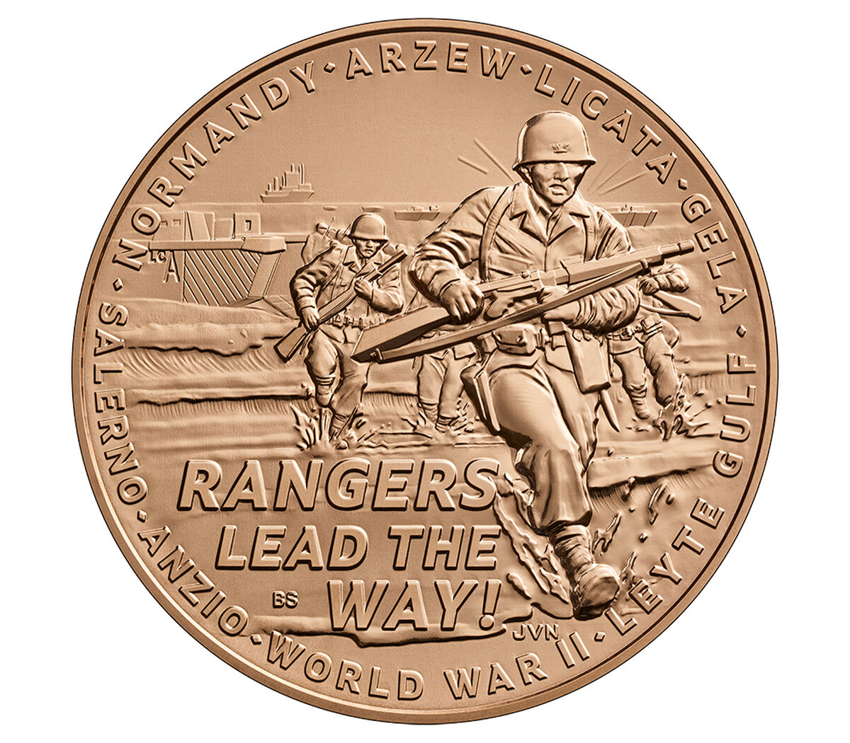 U.S. Army Rangers Veterans of WWll Bronze Medal image number 1.0