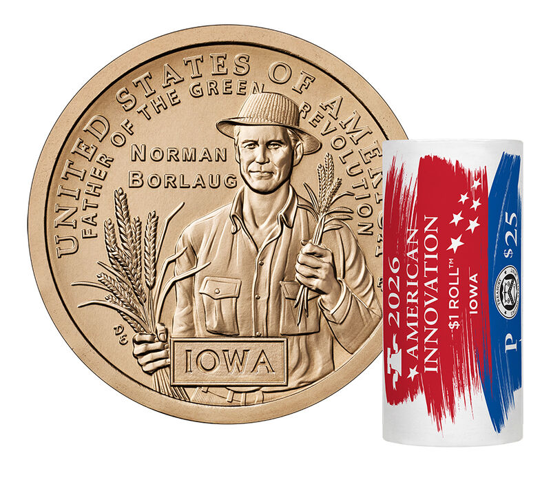 American Innovation $1 Coin 2026 Rolls and Bags - Iowa: 25-Coin Roll (P)