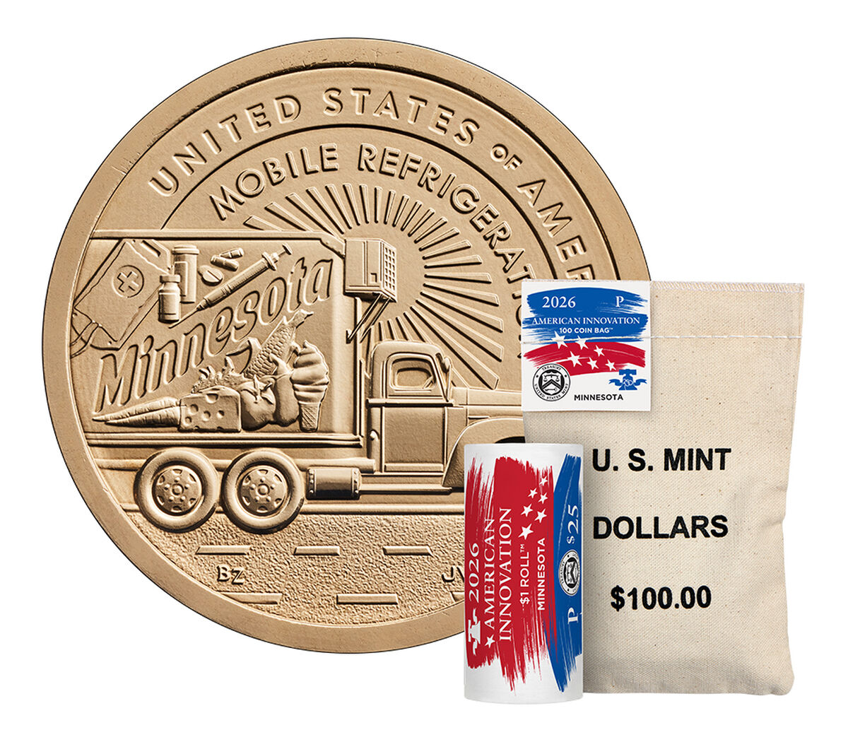 American Innovation $1 Coin 2026 Rolls and Bags - Minnesota image number 1.0