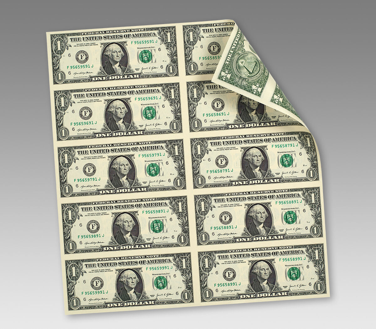 $1 &ndash; 10 Note Sheet (Atlanta) Series 2021, , hi-res image number 1.0