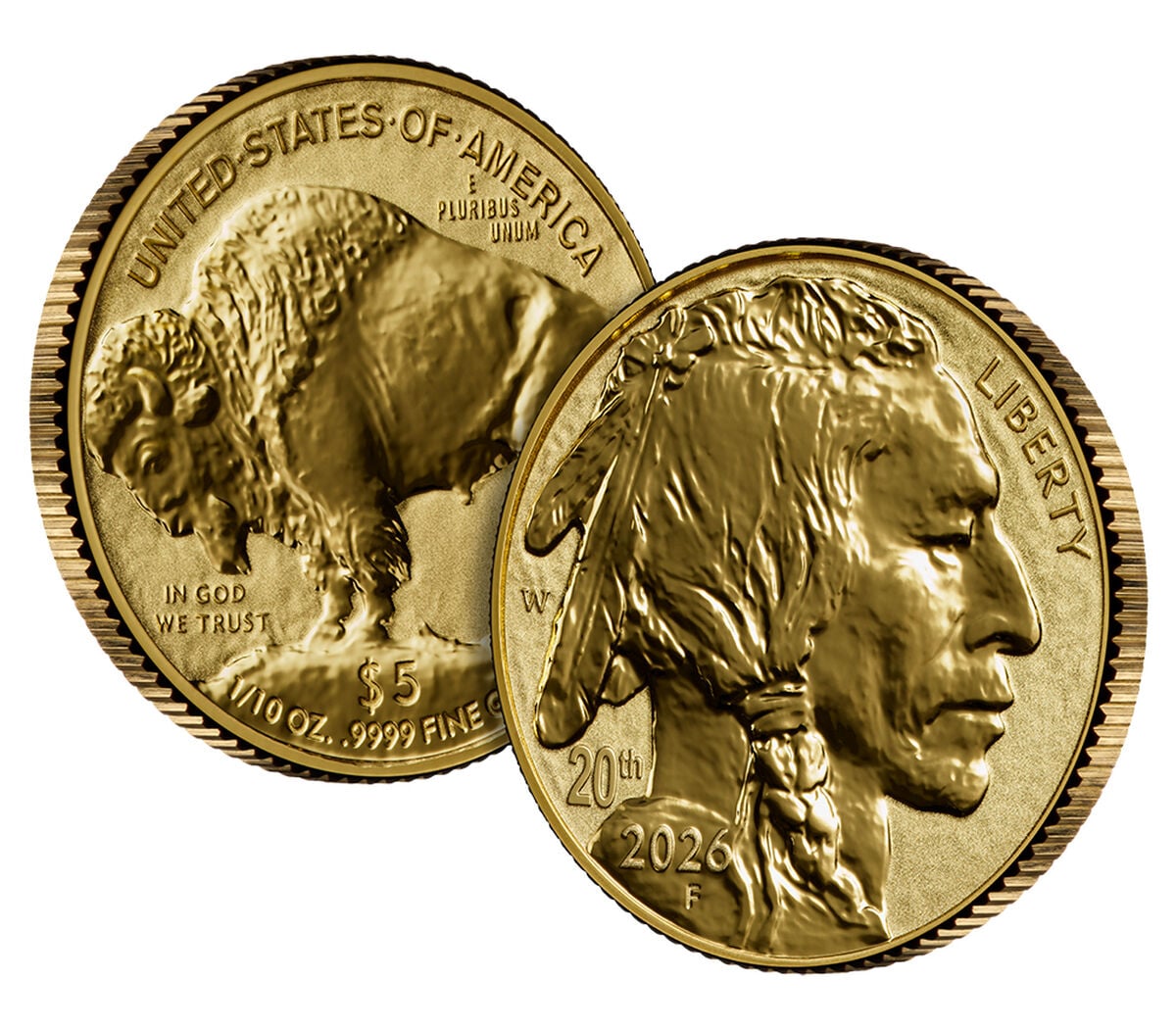 20th Anniversary American Buffalo 2026 One-Tenth Ounce Gold Reverse Proof Coin, , hi-res image number 2.0