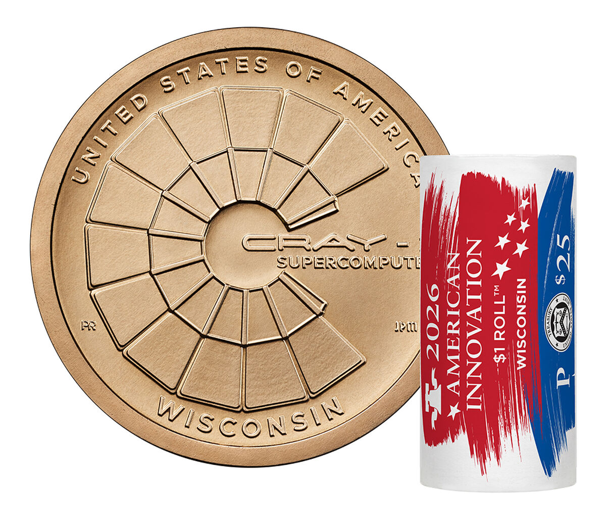 American Innovation $1 Coin 2026 Rolls and Bags - Wisconsin image number 1.0