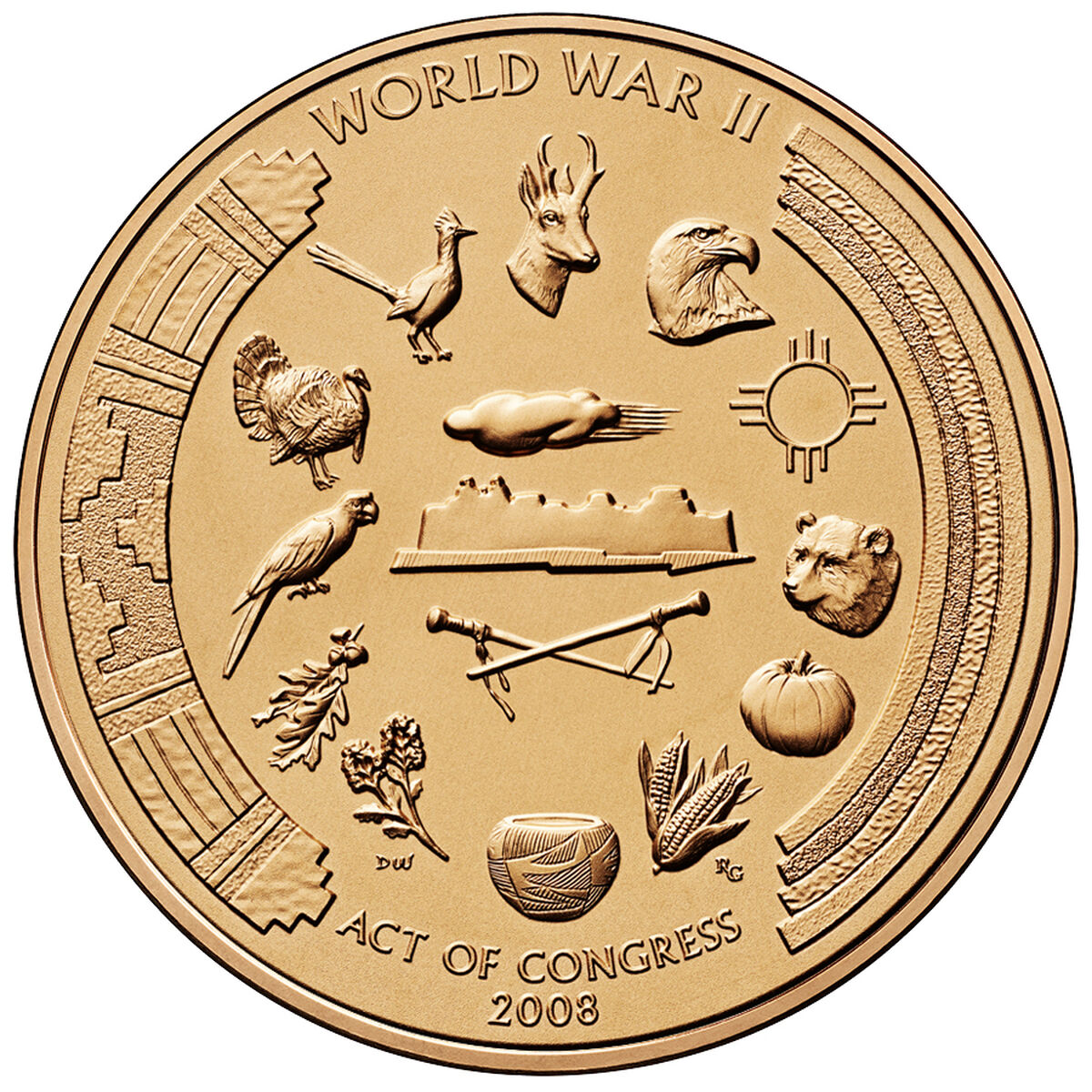Pueblo of Acoma Tribe Code Talkers Bronze Medal image number 2.0