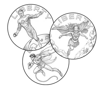 Comic Art Three Medal Set, 2026 Super Heroes