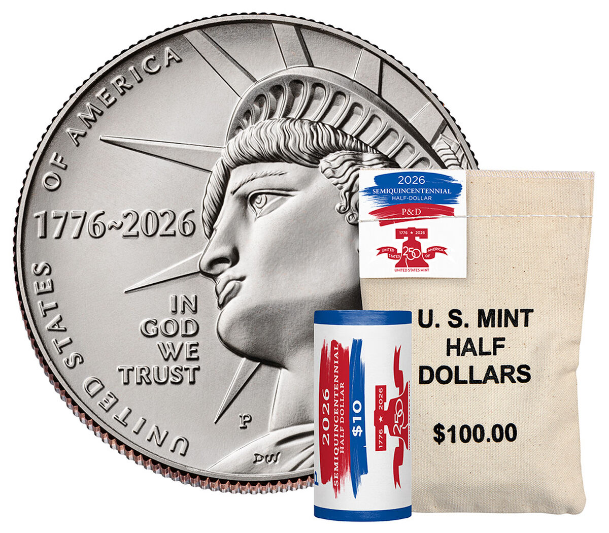 Semiquincentennial Half Dollar 2026 Rolls and Bags - Enduring Liberty image number 1.0