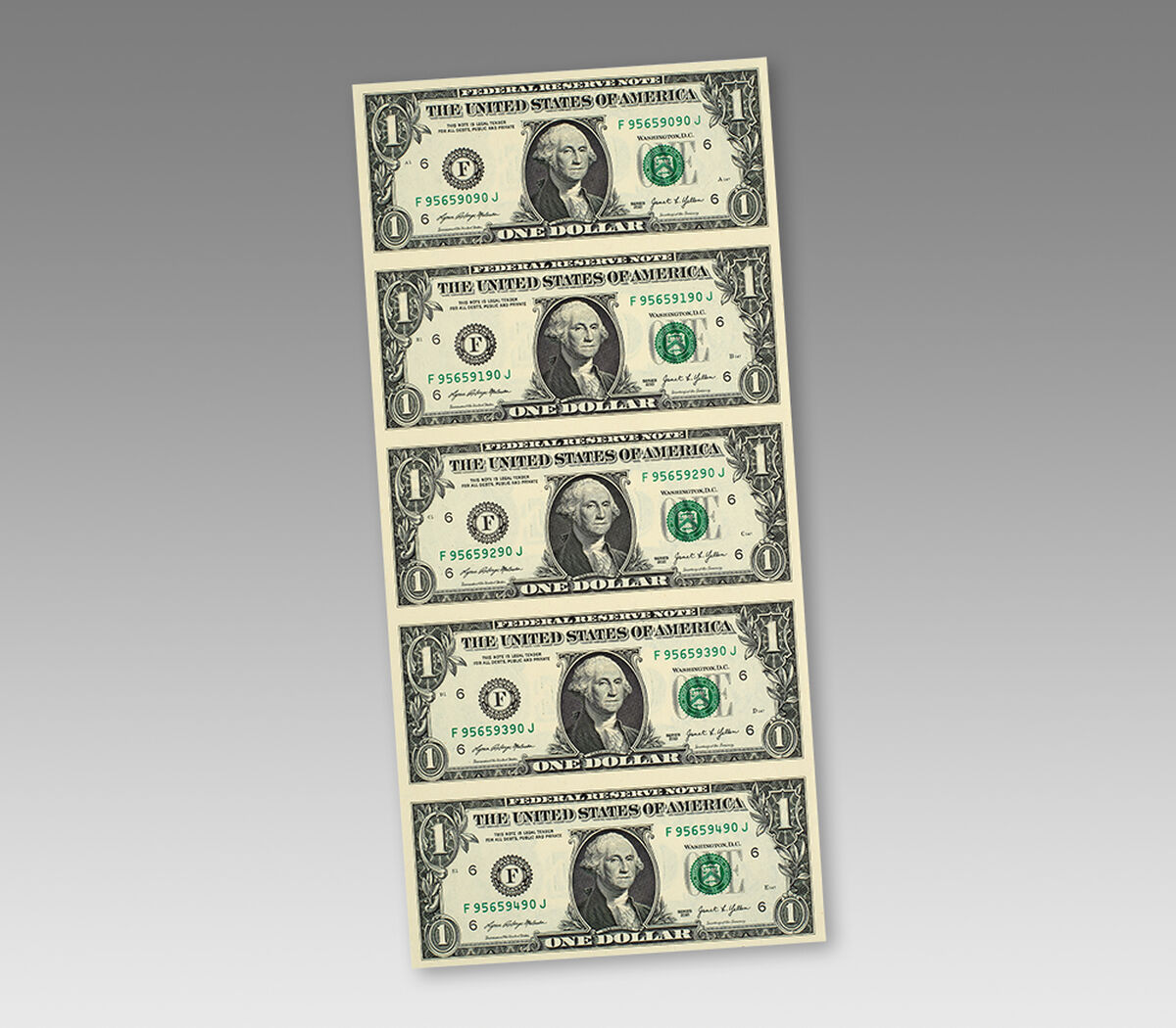 $1 &ndash; 5 Note Sheet (Atlanta) Series 2021, , hi-res image number 3.0
