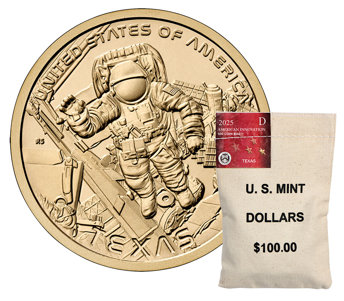 American Innovation $1 Coin 2025 Rolls and Bags - Texas image number 1.0