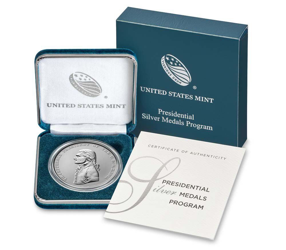 Thomas Jefferson 記念メダル  Thomas Jefferson Presidential Silver Medal | US Mint