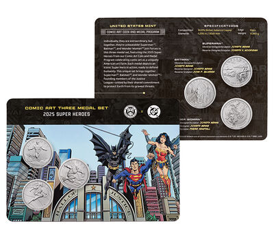 Comic Art Three Medal Set, 2025 Super Heroes