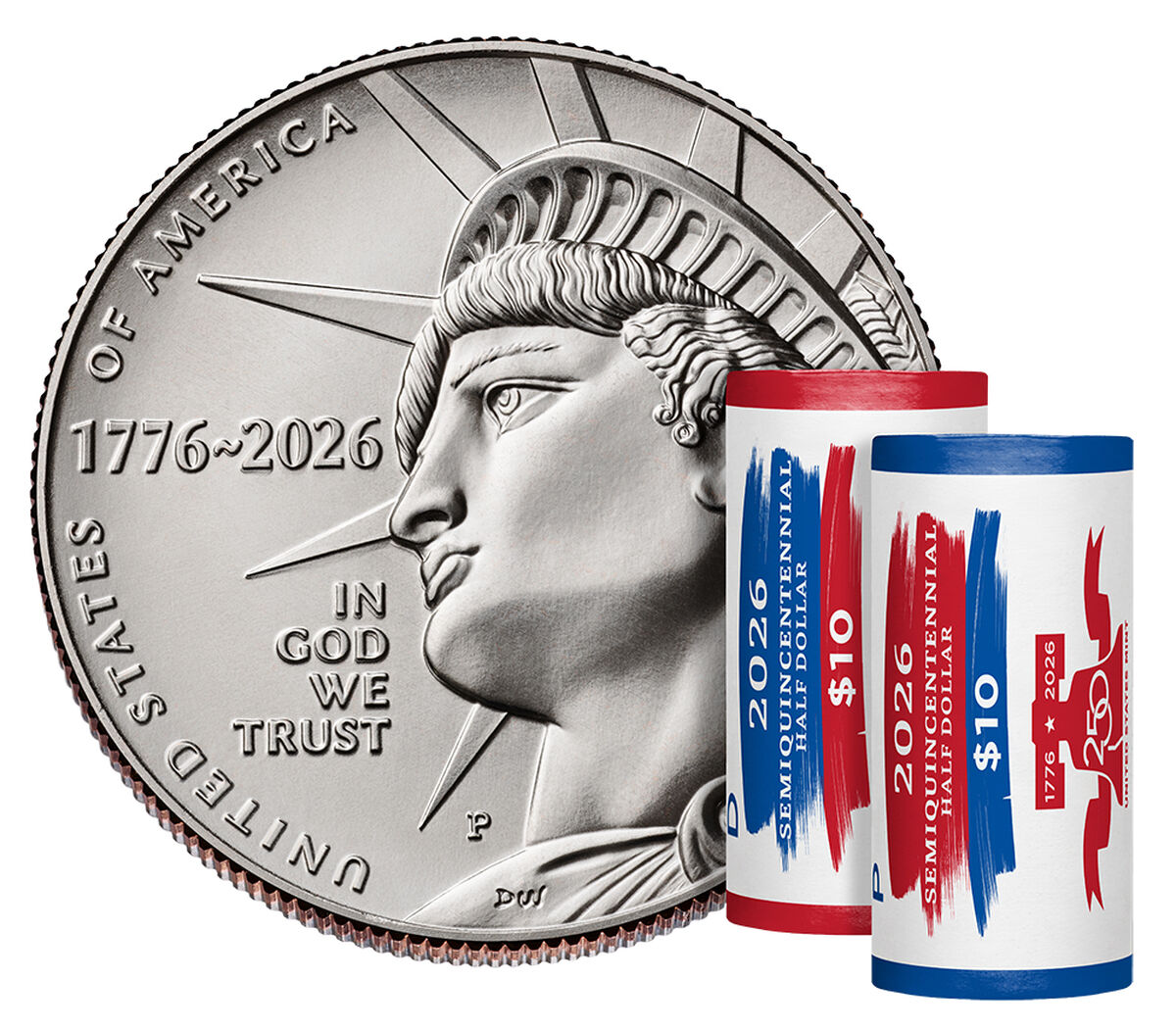 Semiquincentennial Half Dollar 2026 Rolls and Bags - Enduring Liberty image number 1.0