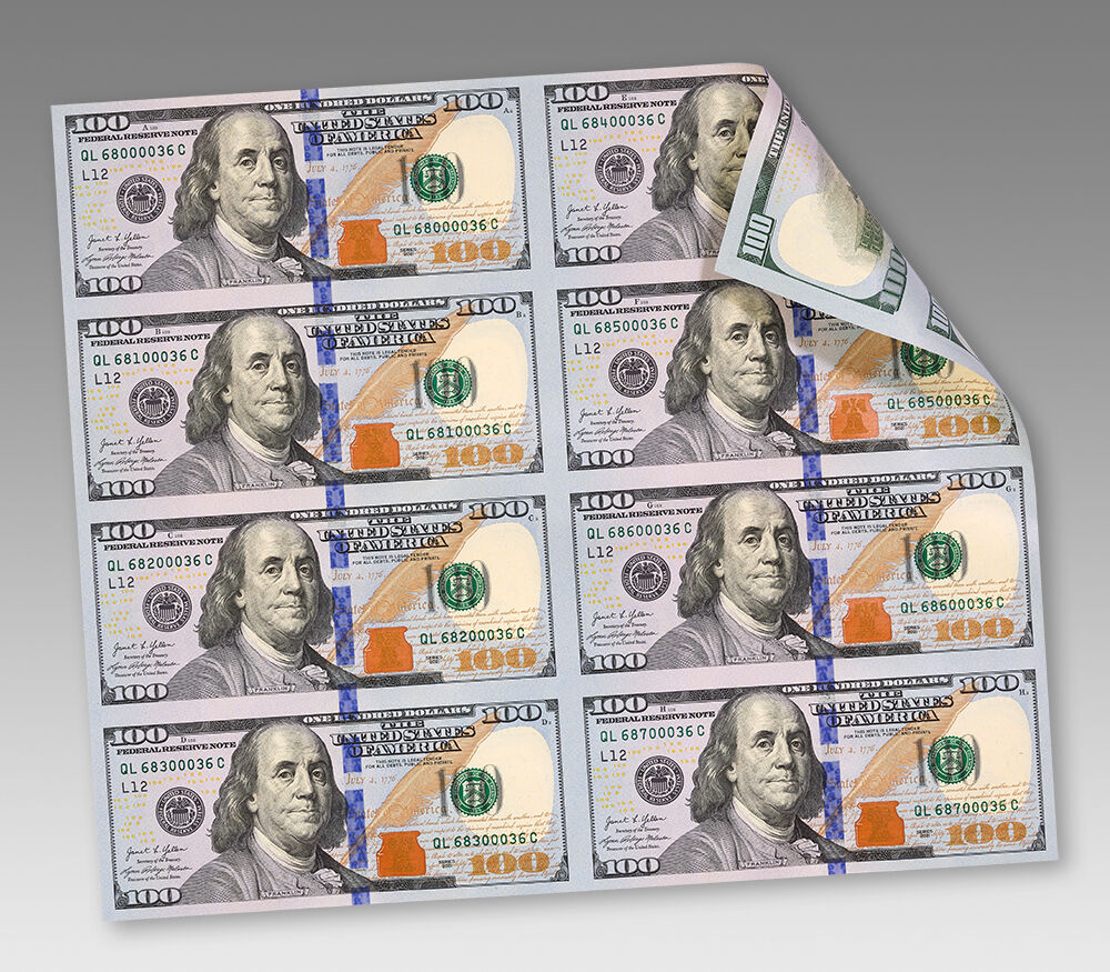 $100 – 8 Note Sheet San Francisco (L) | U.S. Mint