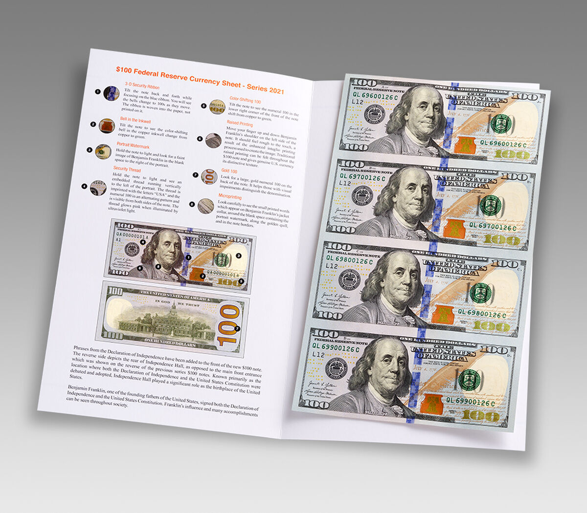 $100 &ndash; 4 Note Sheet San Francisco (L), , hi-res image number 8.0