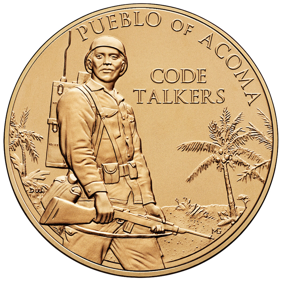 Pueblo of Acoma Tribe Code Talkers Bronze Medal image number 1.0