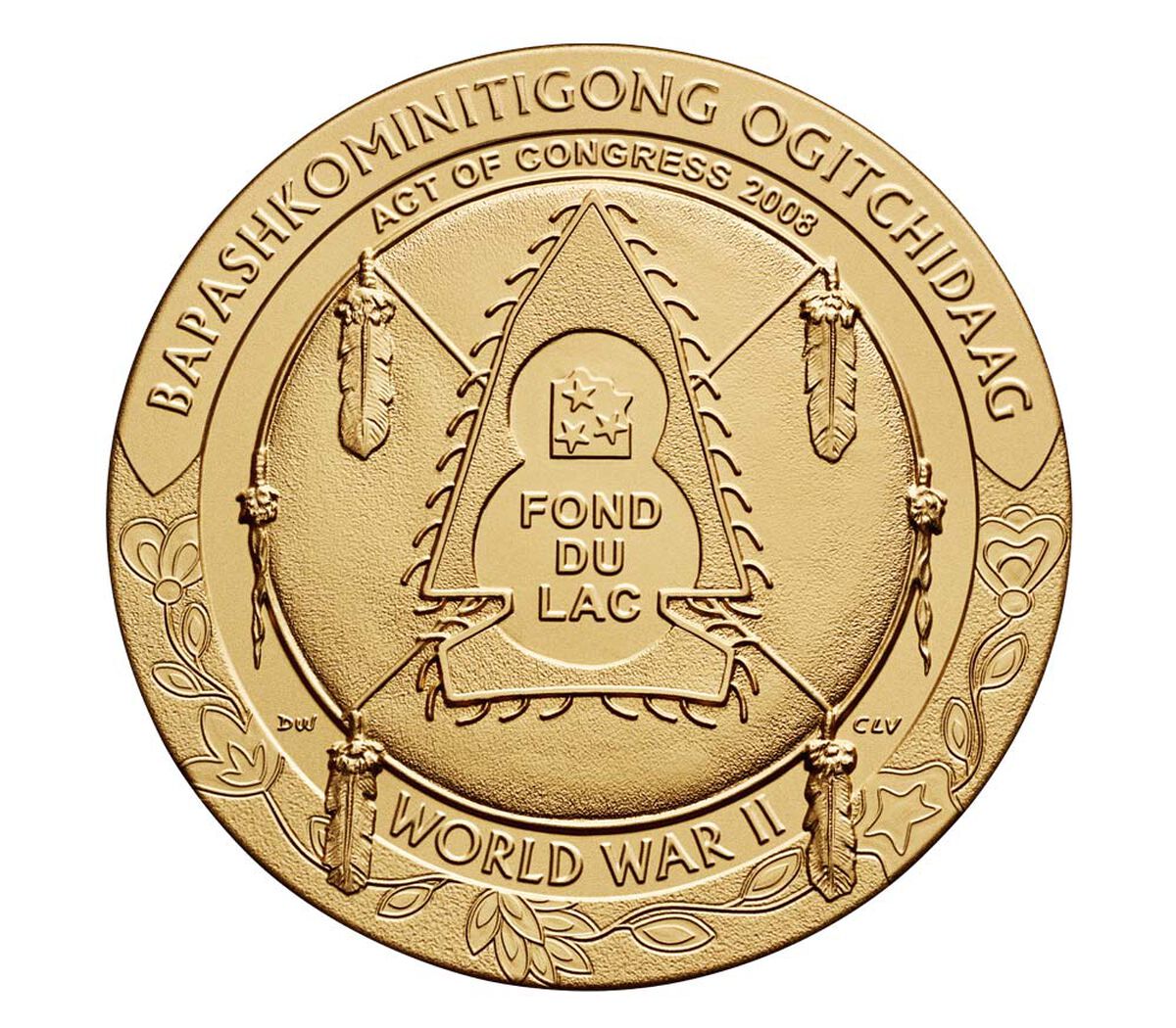Fond du Lac Band of Lake Superior Chippewa Tribe Code Talkers Bronze Medal image number 2.0