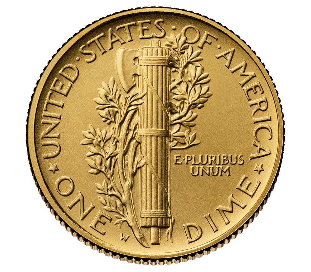 Best of the Mint 1916 Mercury Dime Gold Coin and Silver Medal Set
