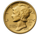 Best of the Mint 1916 Mercury Dime Gold Coin and Silver Medal Set, , hi-res