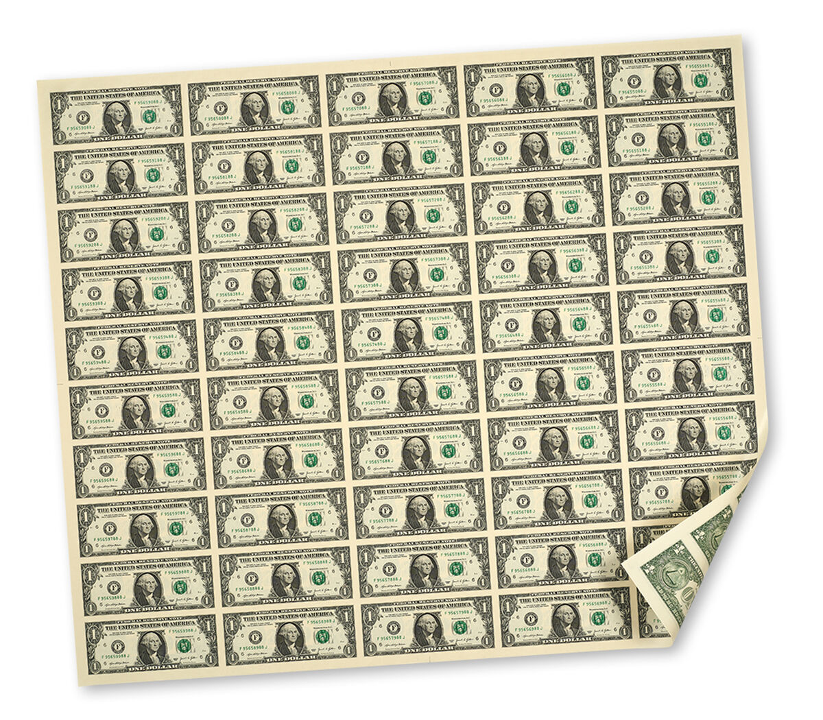$1 &ndash; 50 Note Sheet (Atlanta) Series 2021, , hi-res image number 3.0