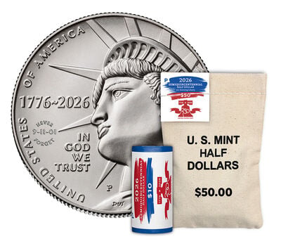 Semiquincentennial Half Dollar 2026 Rolls and Bags - 9/11 Enduring Liberty