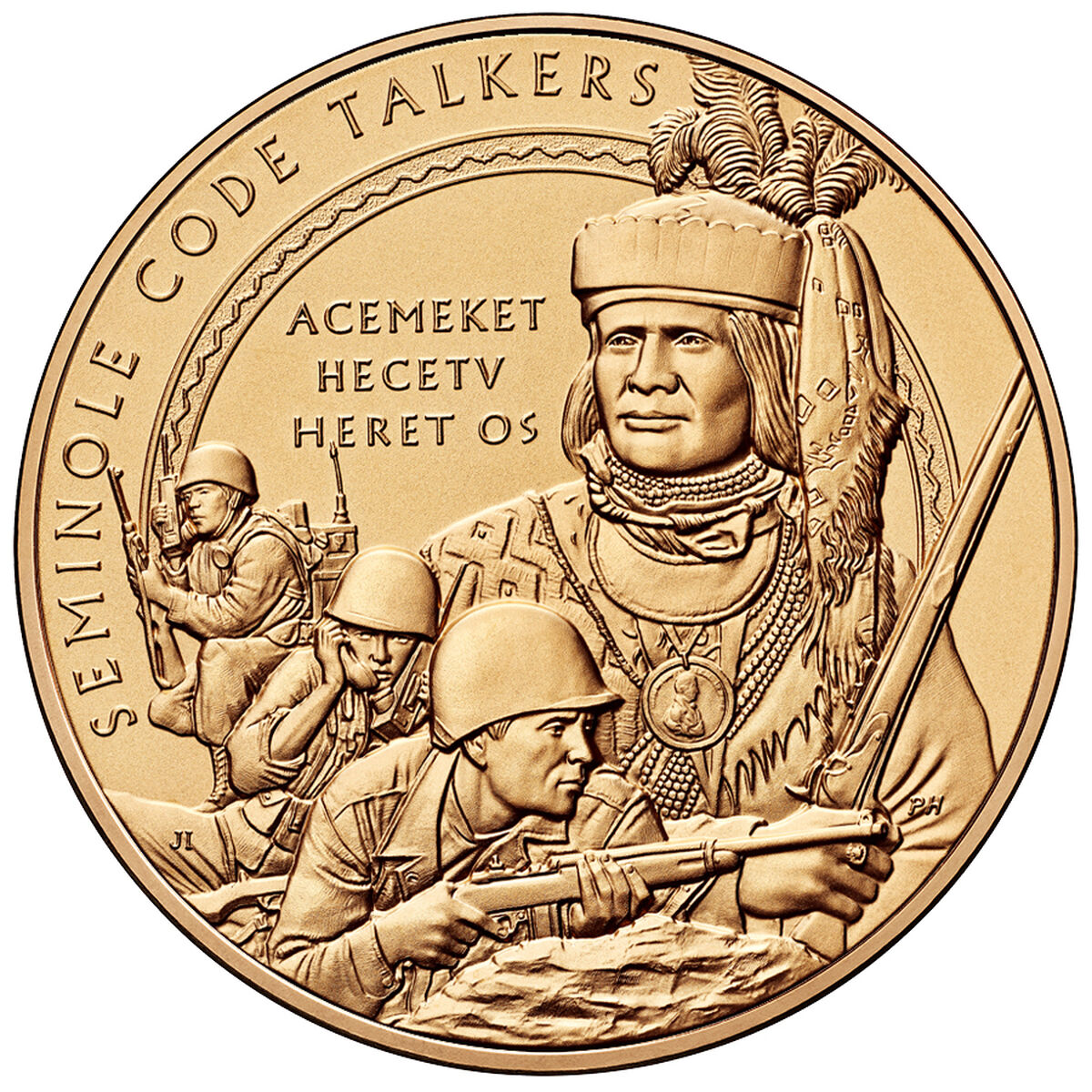 Seminole Nation Code Talkers Bronze Medal image number 1.0
