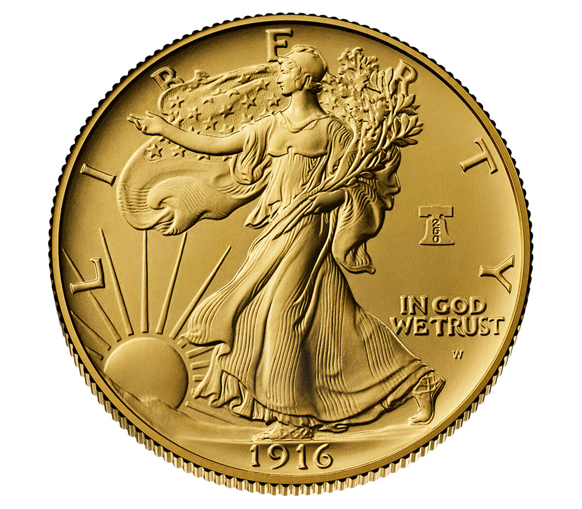 Best of the Mint 1916 Walking Liberty Half Dollar Gold Coin and Silver Medal Set, , hi-res image number 5.0