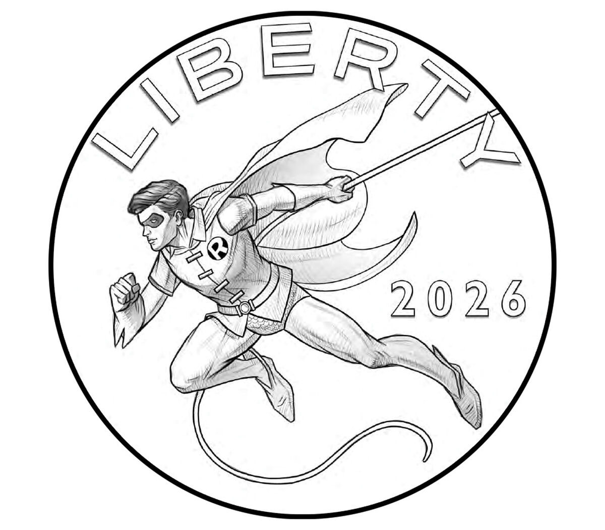 Comic Art 2.5 Ounce Silver Medal &ndash; Robin&trade;, , hi-res image number 1.0
