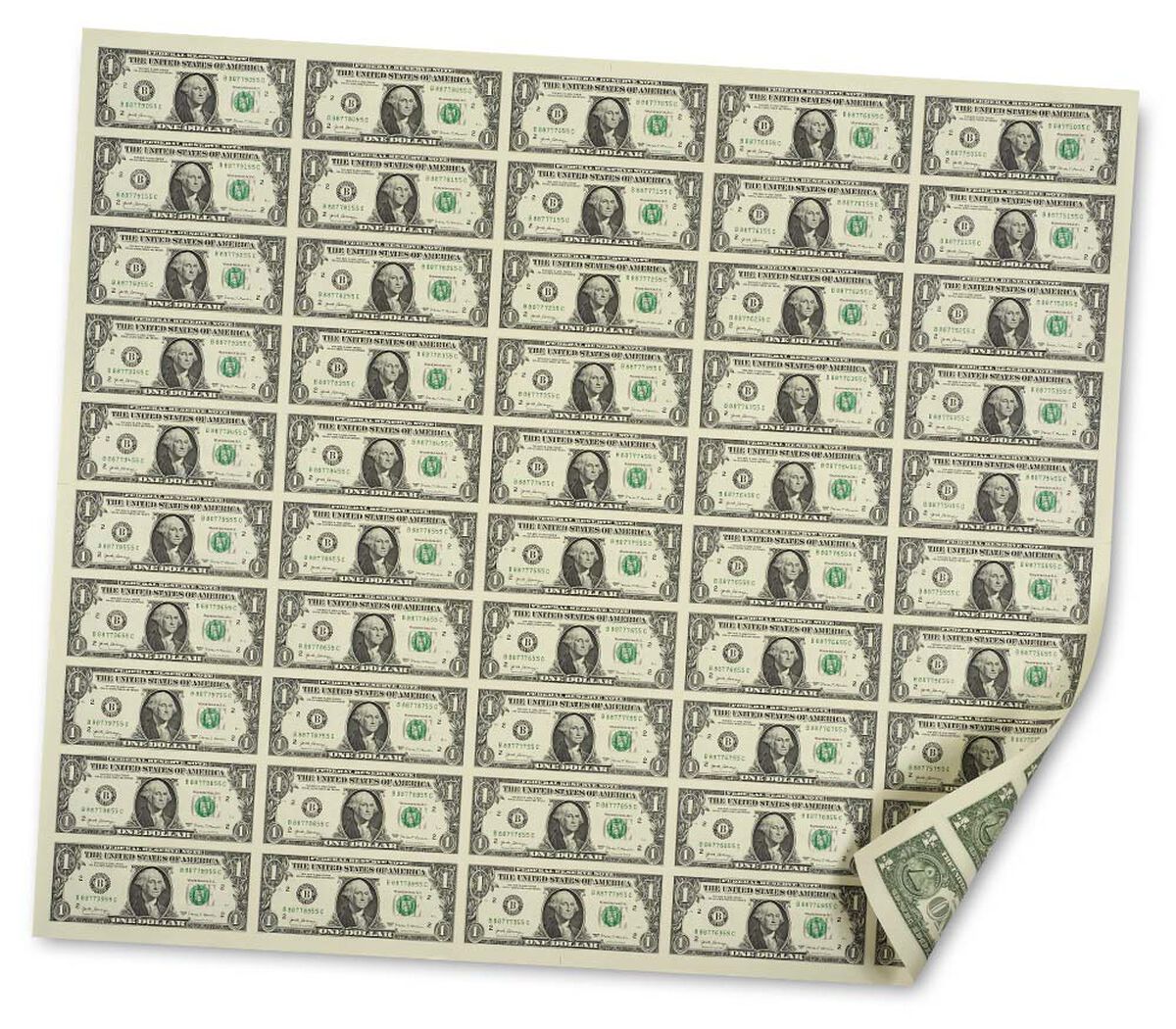 $1 &ndash; 50 Note Sheet (New York), , hi-res image number 1.0