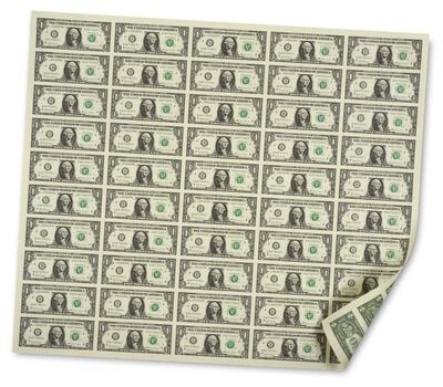 $1 &ndash; Fifty Note Sheet New York (B)