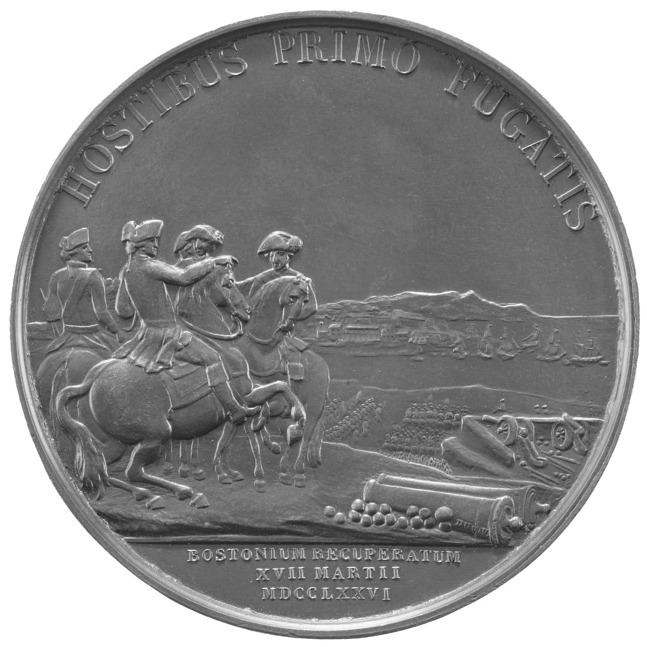 Gen. Washington Before Boston Medal Reverse