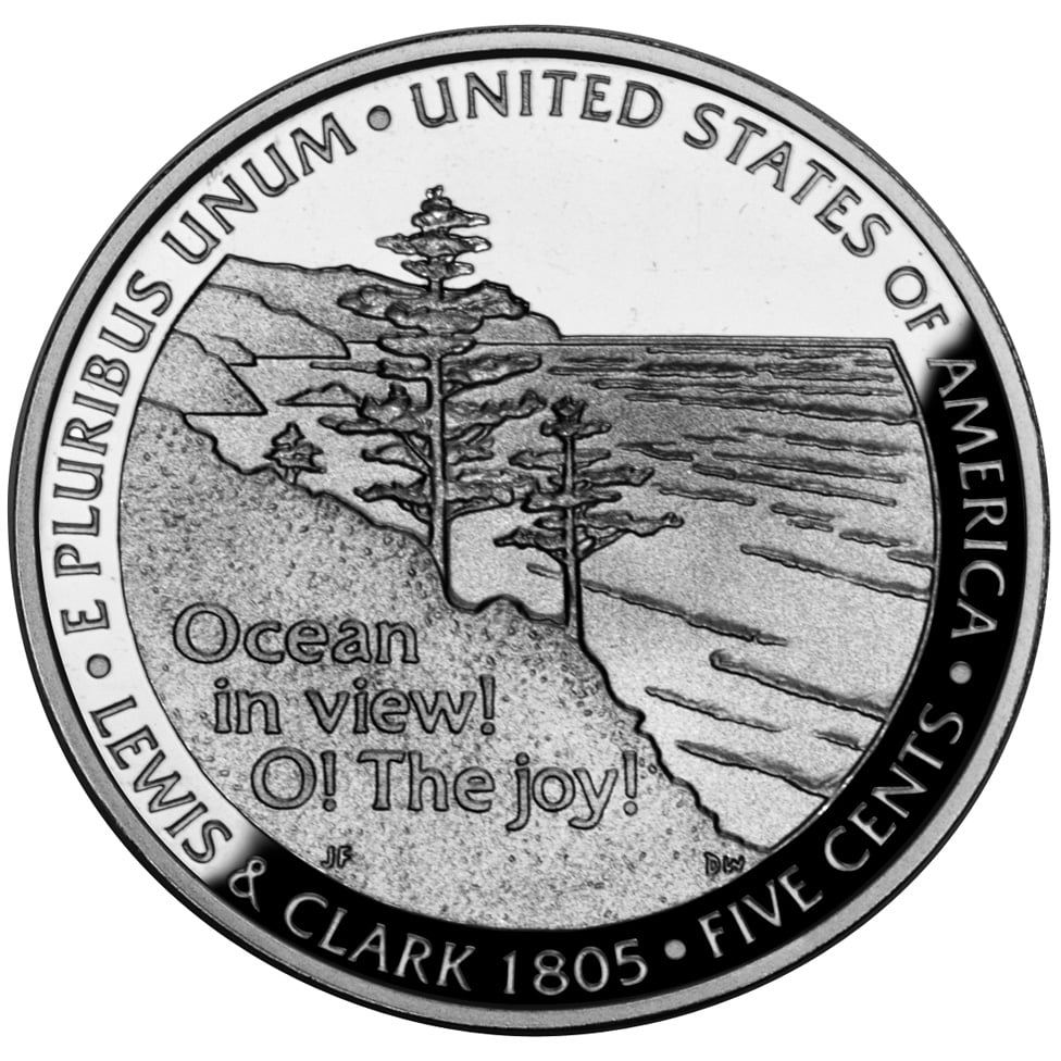 2005 Westward Journey Nickel Series Ocean In View! O! The Joy! Proof Reverse