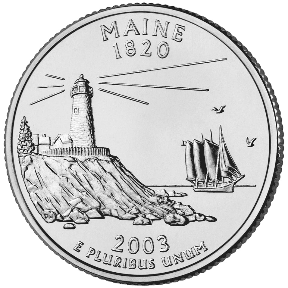 2003 50 State Quarters Coin Maine Uncirculated Reverse