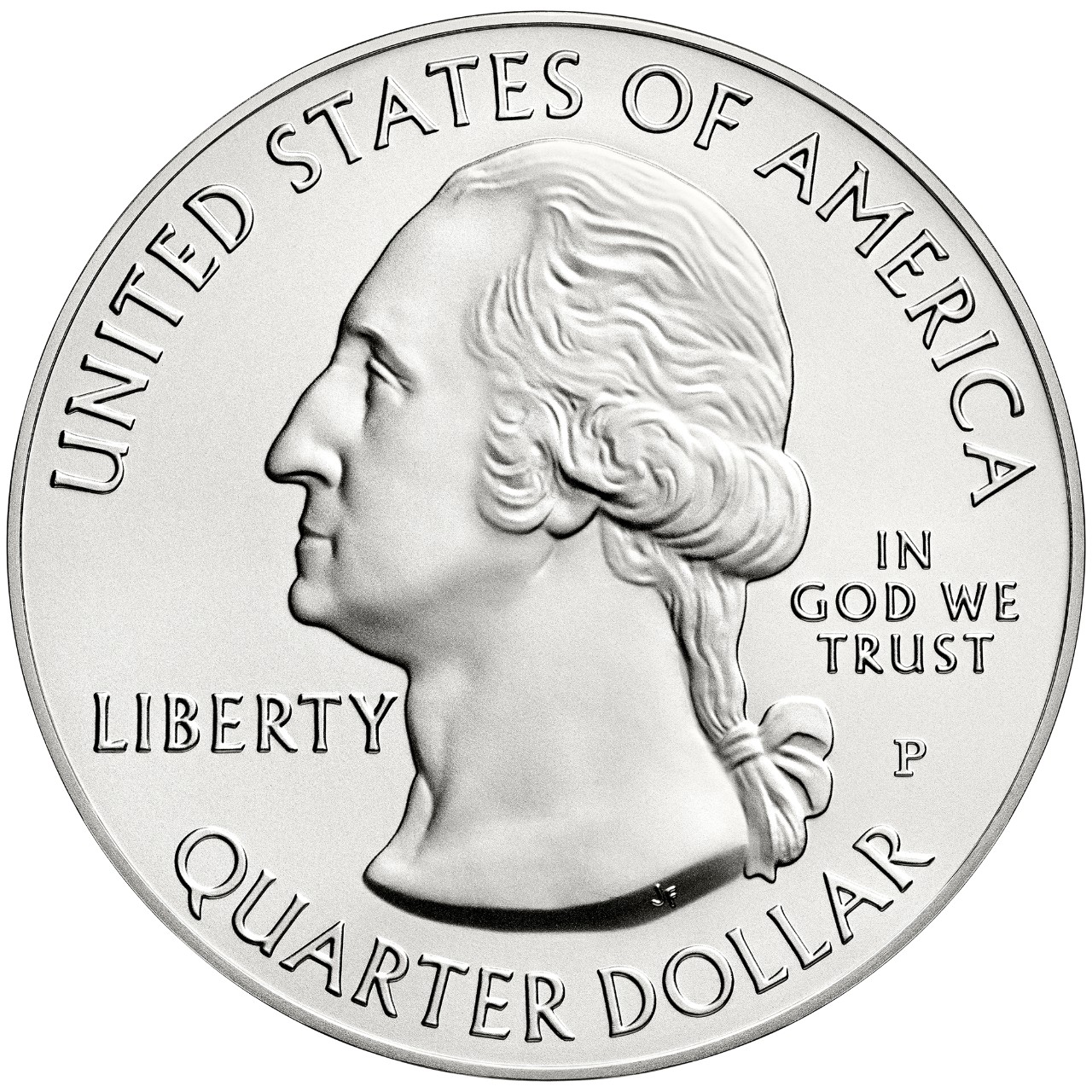 2014 America The Beautiful Quarters Five Ounce Silver Uncirculated Coin Obverse