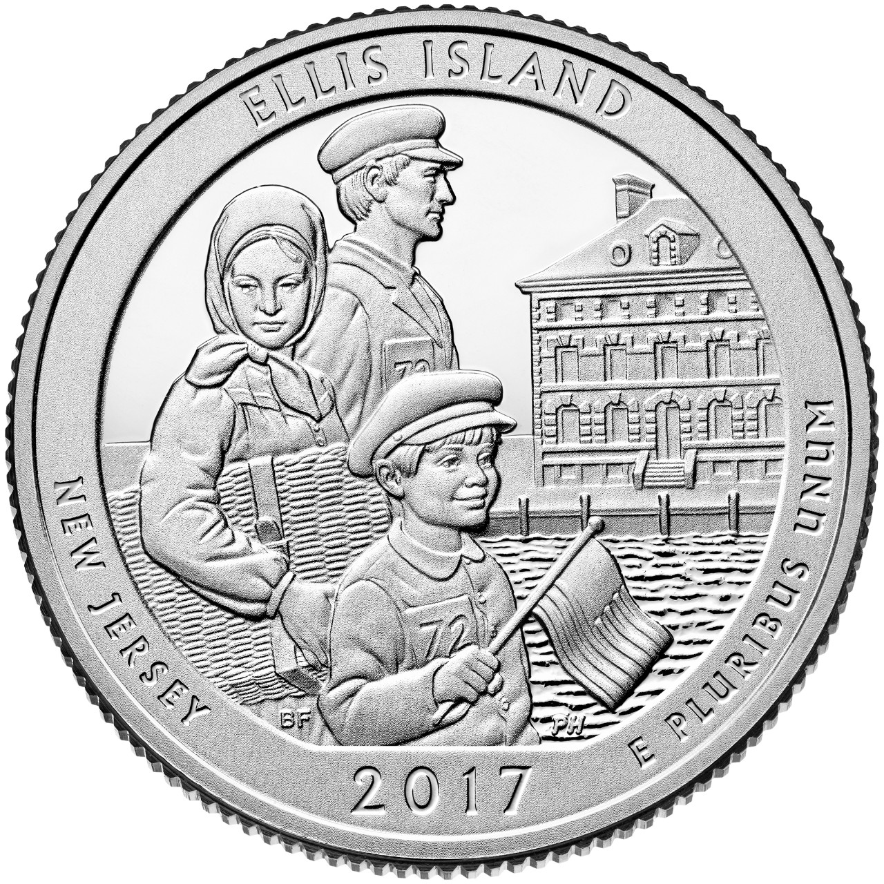 2017 Ellis Island New Jersey Proof Reverse