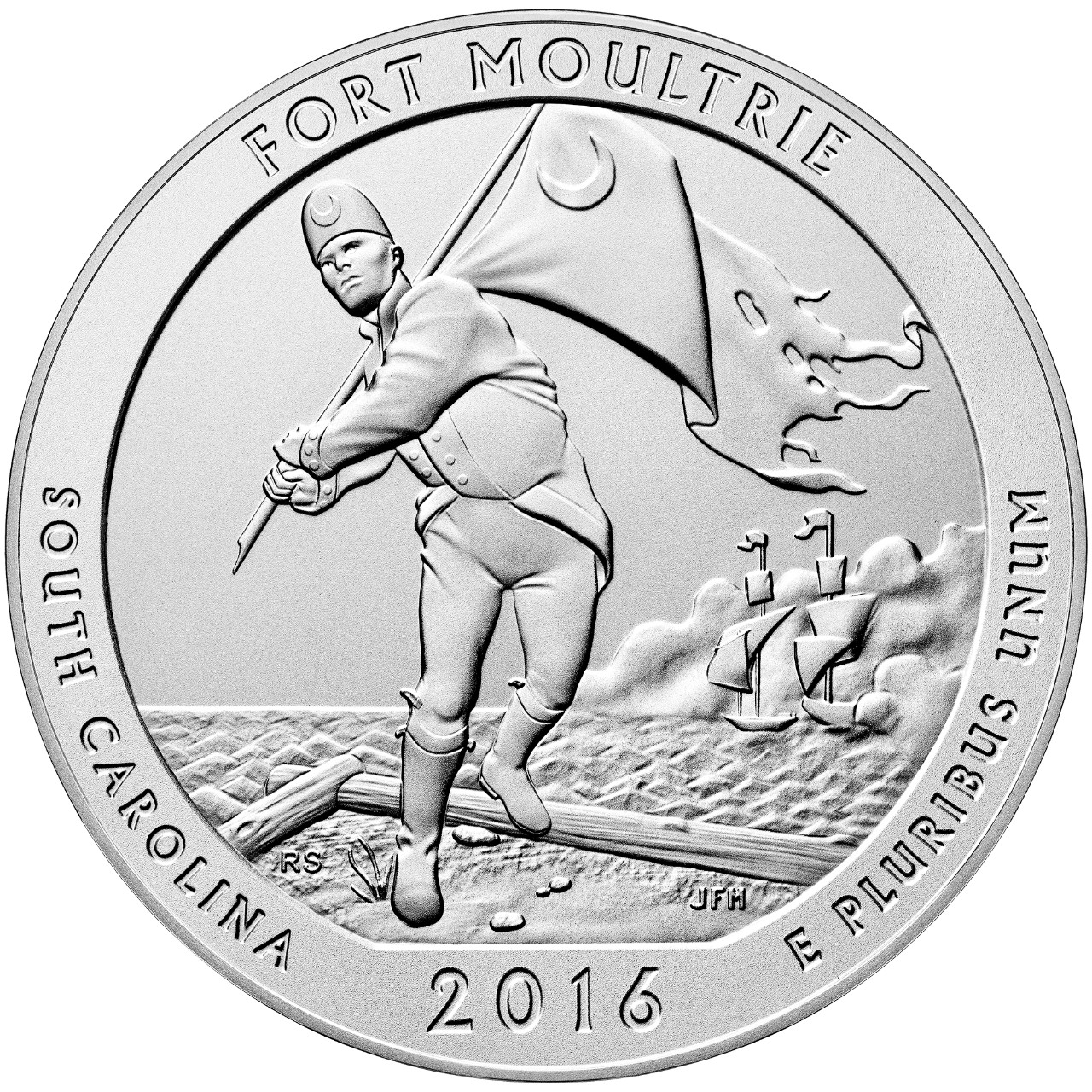 2016 Five Ounce Silver Uncirculated Fort Moultrie South Carolina Reverse
