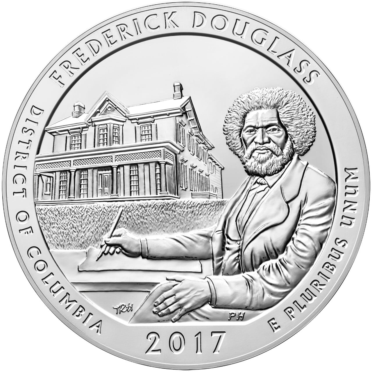 2017 Five Ounce Silver Bullion Frederick Douglass District of Columbia Reverse