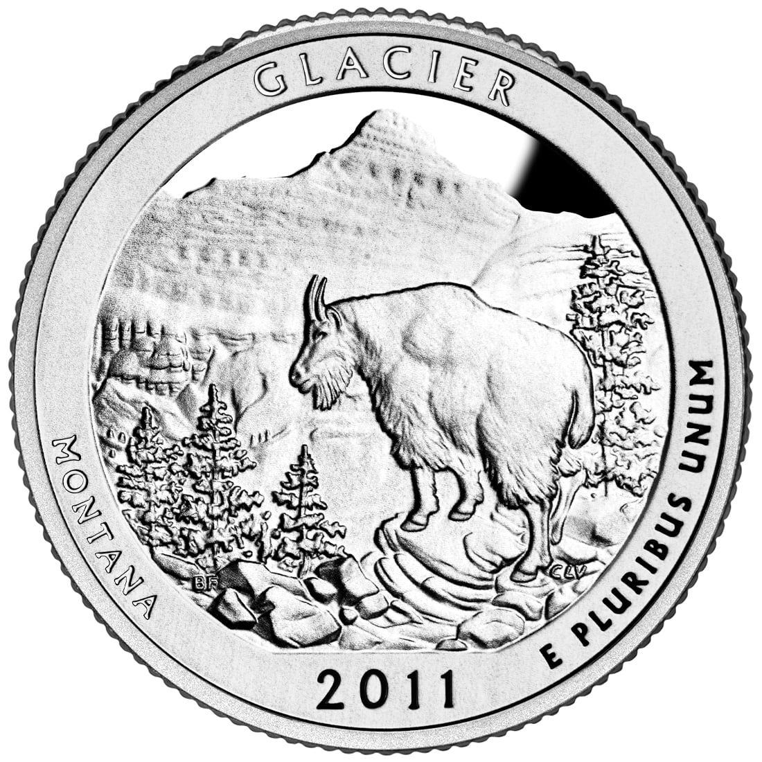 2011 America The Beautiful Quarters Coin Glacier Montana Proof Reverse