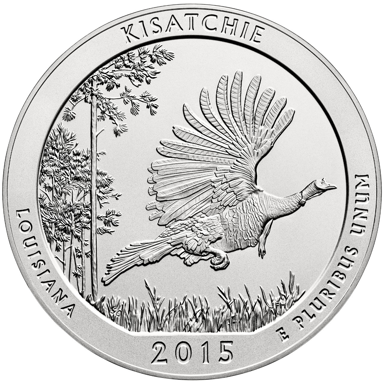 2015 America The Beautiful Quarters Five Ounce Silver Uncirculated Coin Kisatchie Louisiana Reverse