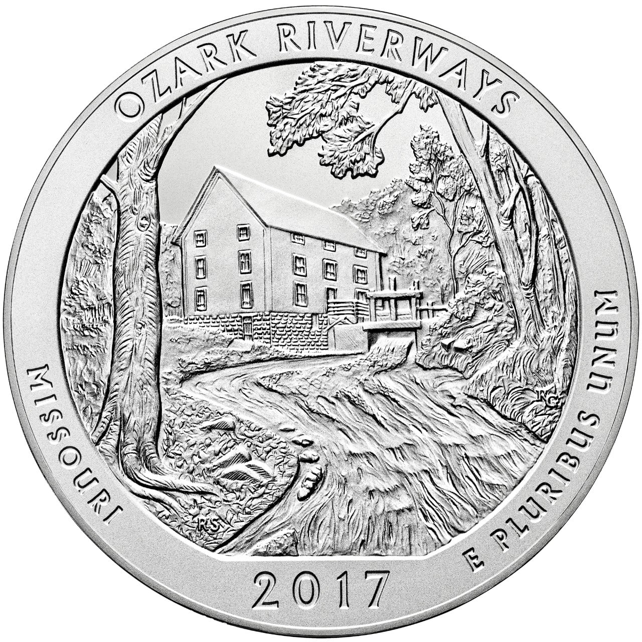 2017 Five Ounce Silver Uncirculated Ozark Riverways Missouri Reverse