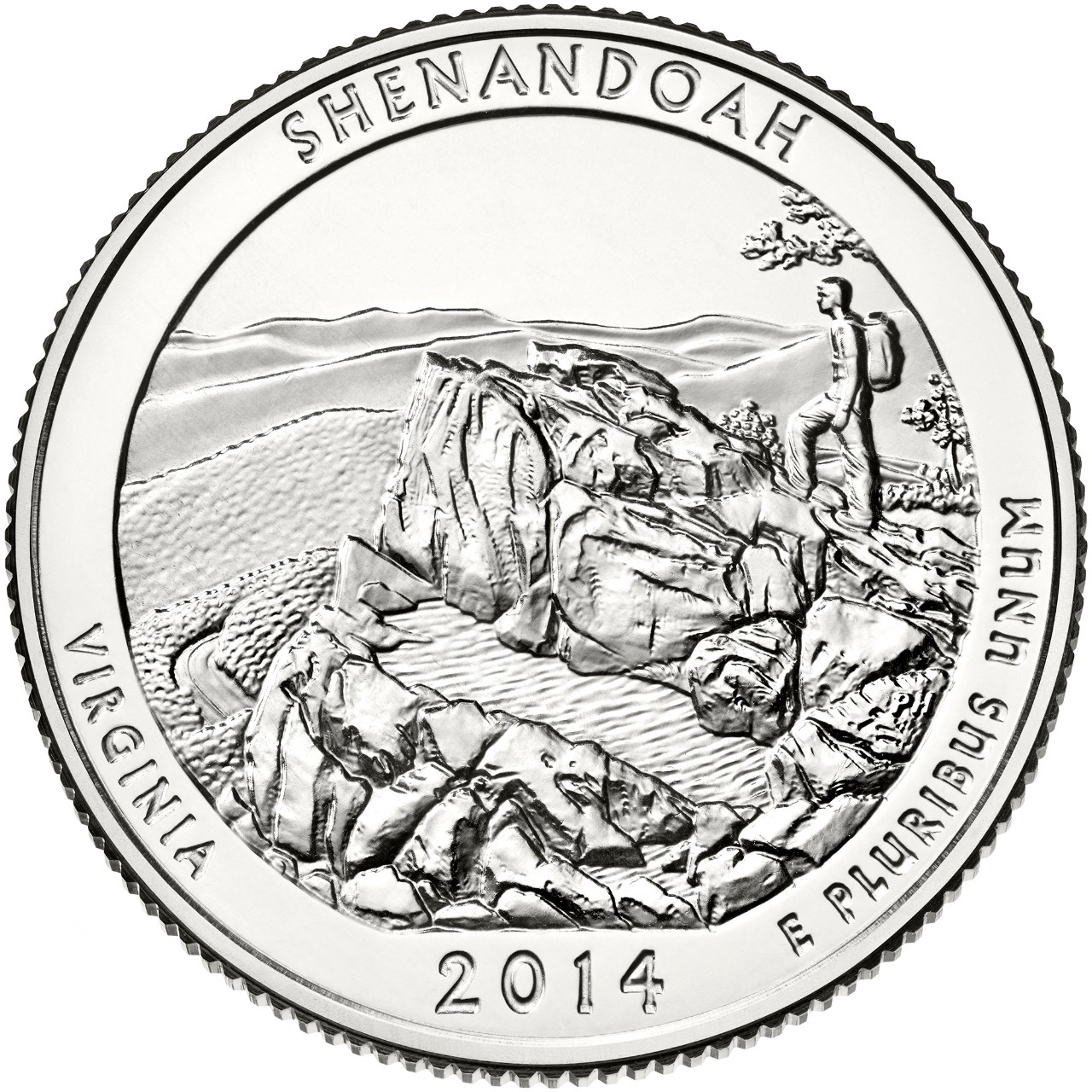 2014 America The Beautiful Quarters Coin Shenandoah Virginia Uncirculated Reverse