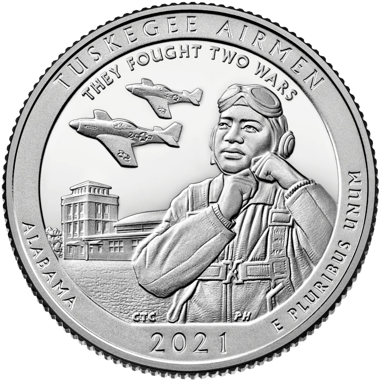 2021 America the Beautiful Quarters Coin Tuskegee Airmen Alabama Proof Reverse
