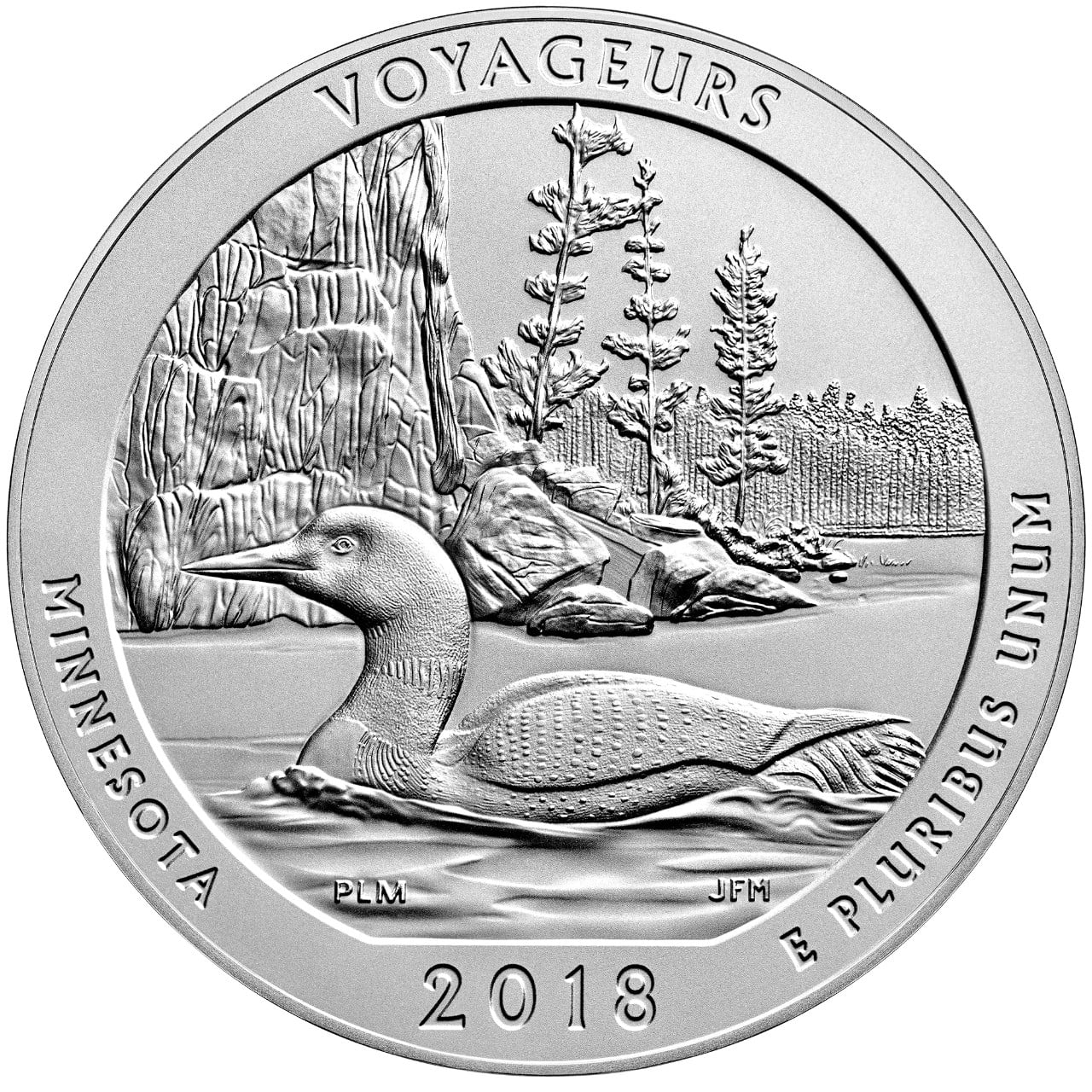 2018 America the Beautiful Quarters Five Ounce Silver Uncirculated Coin Voyageurs Minnesota Reverse