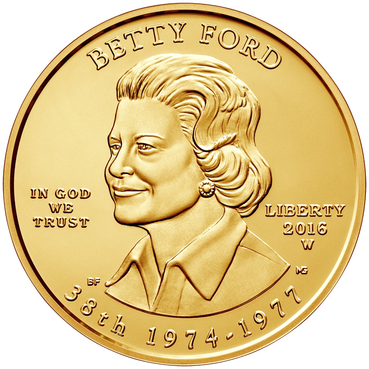2016 First Spouse Gold Coin Betty Ford Uncirculated Obverse