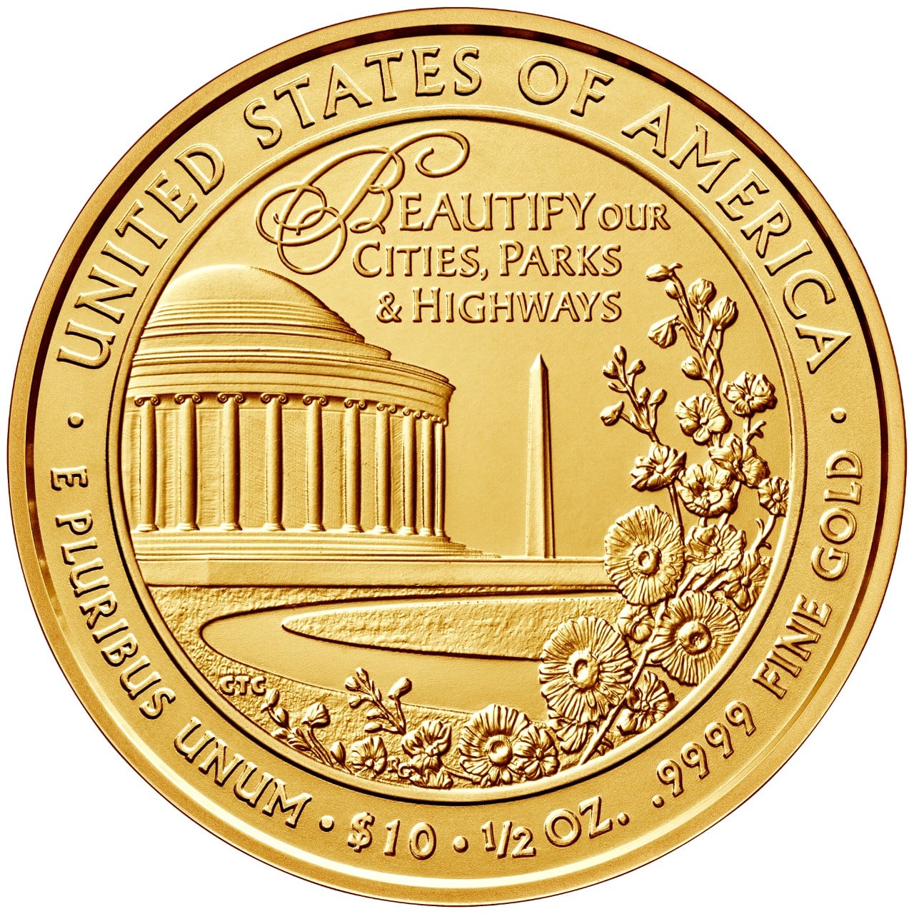 2015 First Spouse Gold Coin Lady Bird Johnson Uncirculated Reverse