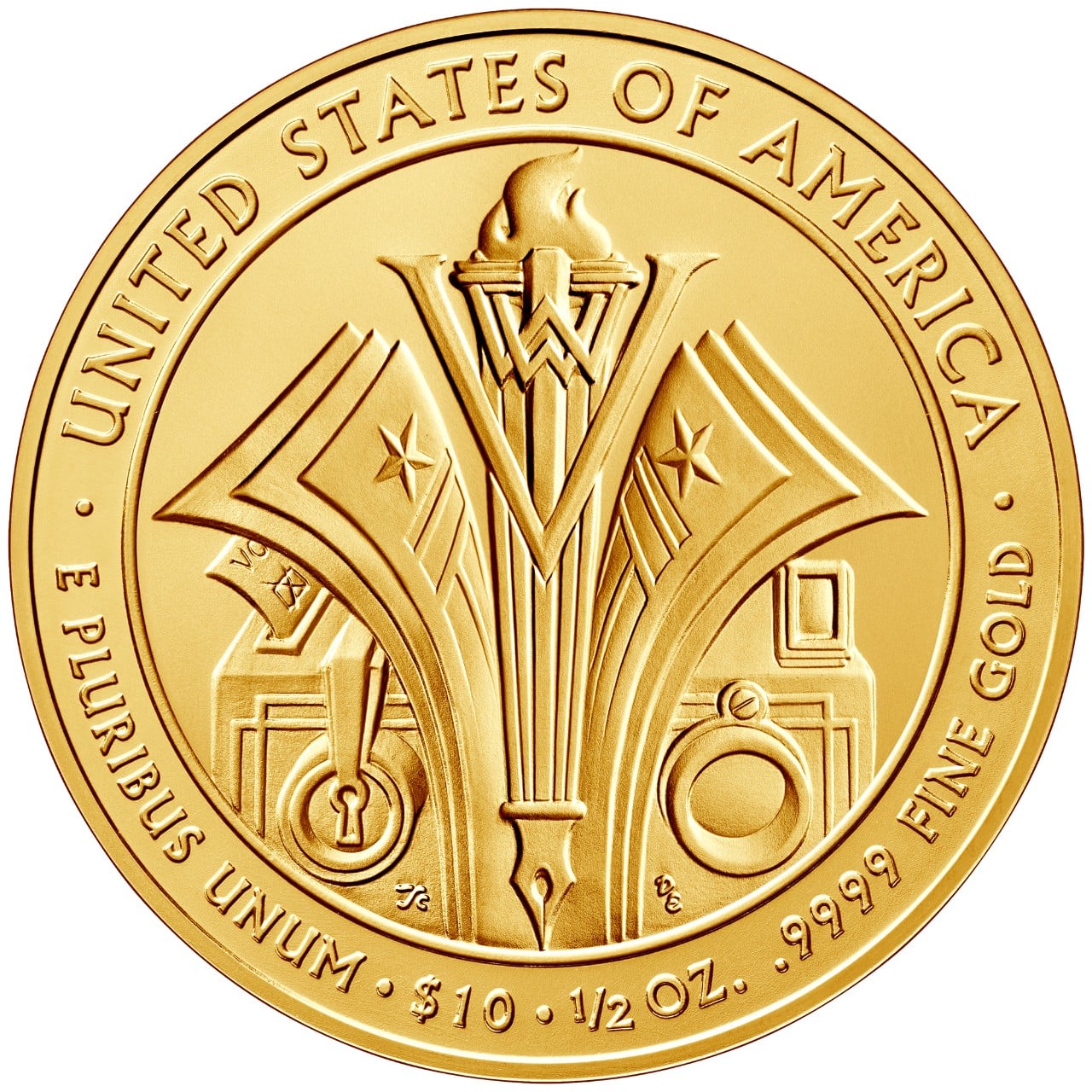 2014 First Spouse Gold Coin Florence Harding Uncirculated Reverse
