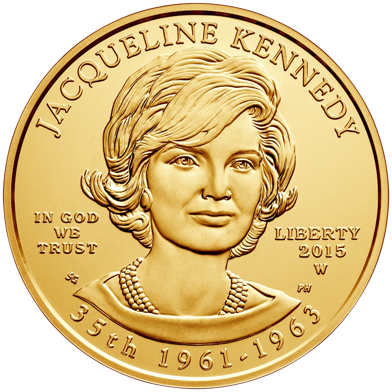2015 First Spouse Gold Coin Jacqueline Kennedy Uncirculated Obverse