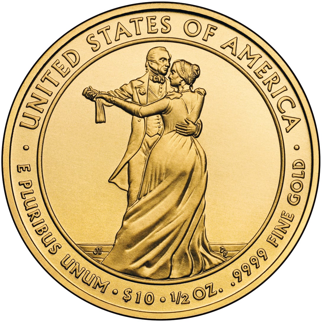 2009 First Spouse Gold Coin Julia Tyler Uncirculated Reverse