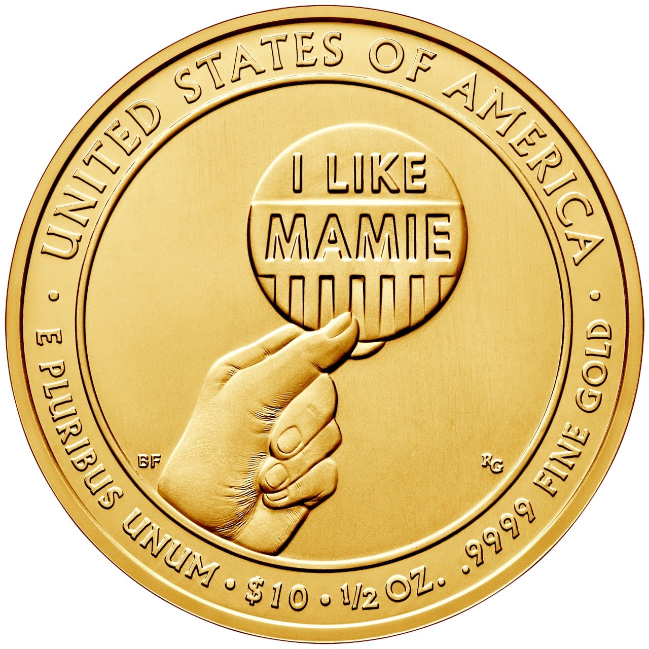 2015 First Spouse Gold Coin Mamie Eisenhower Uncirculated Reverse